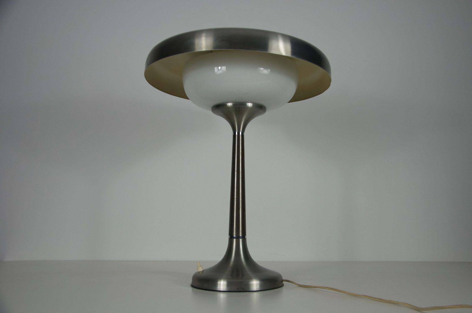 Mid Century Italian Metal And Glass Table Lamp, 1960s photo Lighting