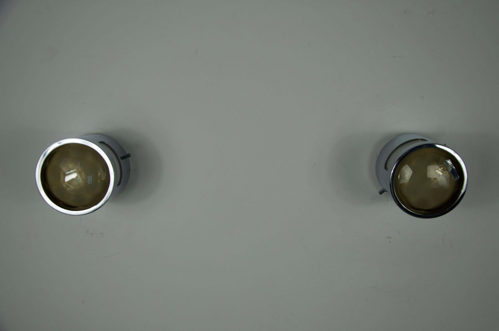 Pair Of Glass And Metal Wall Lights By Veca, 1960s, Italy photo for sale