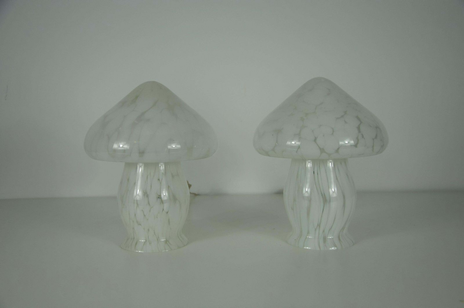 Pair Of Glass Mushroom Table Lamps By Limburg, Germany, 1970s photo furniture