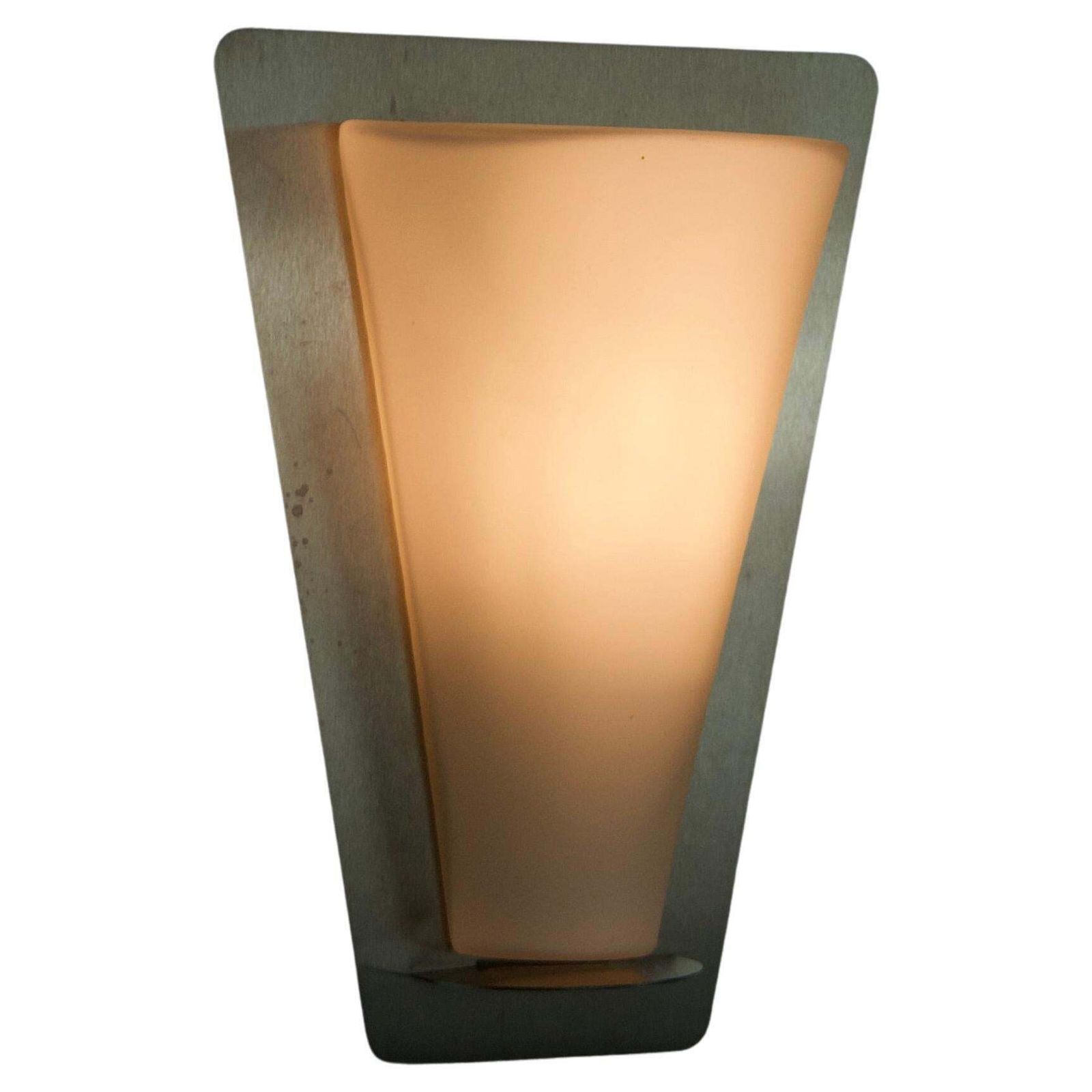Metal And Opaline Glass Wall Lamp By Glashütte Limburg, 1960s