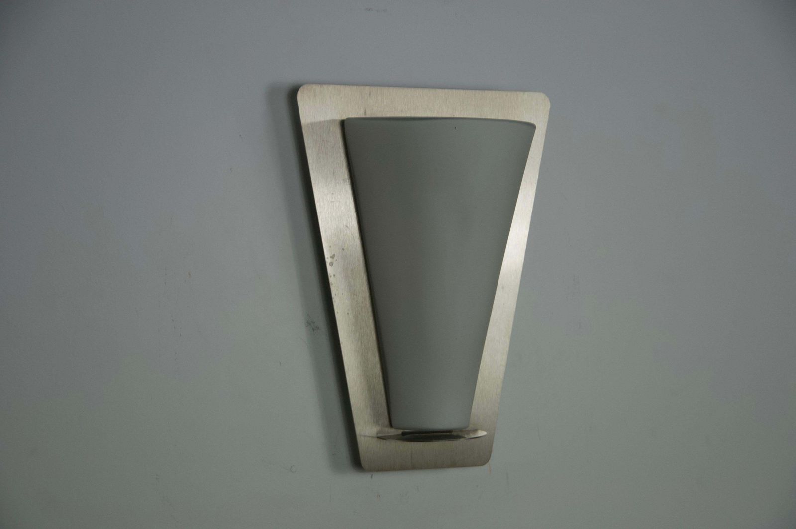 Metal And Opaline Glass Wall Lamp By Glashütte Limburg, 1960s photo vintage