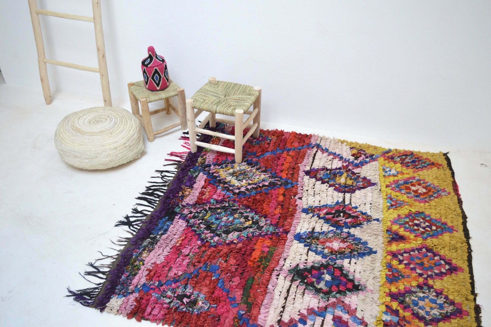 Vintage Boucherouite Rug, Mid 20th Century photo for sale