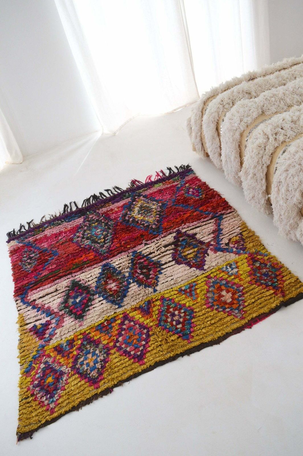 Vintage Boucherouite Rug, Mid 20th Century photo Textiles