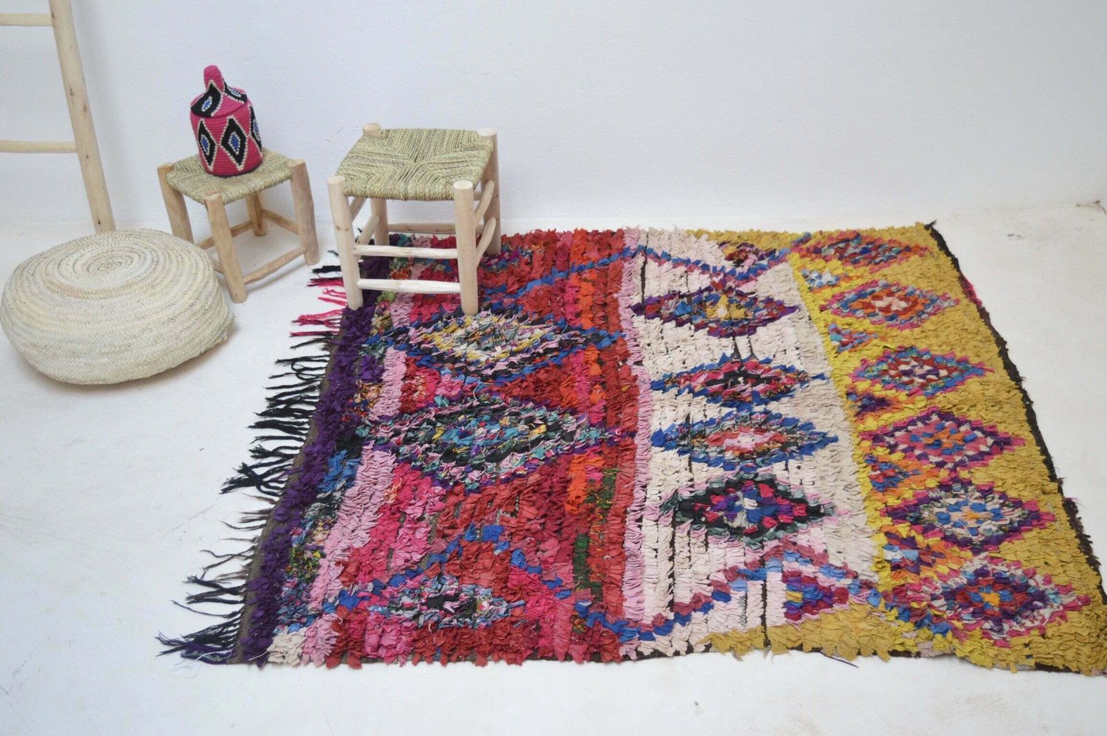 Vintage Boucherouite Rug, Mid 20th Century photo buy
