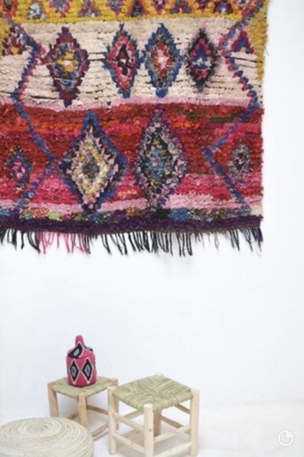 photo for sale Vintage Boucherouite Rug, Mid 20th Century