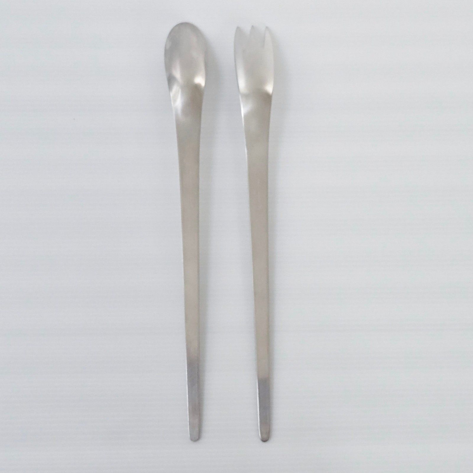 Vintage Arne Jacobsen Georg Jensen Denemarken Scandinavisch Saladabestek, 1970 photo 234.0