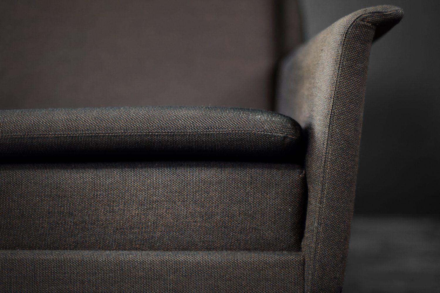Mid Century Danish Modern Brown 3 Seater Sofa By Folke Ohlsson For Fritz Hansen, 1960s photo buy