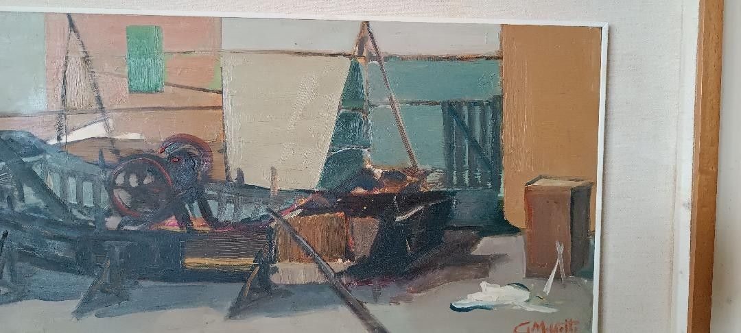 Marine Painting Oil On Board Signed 1950s\60s photo buy