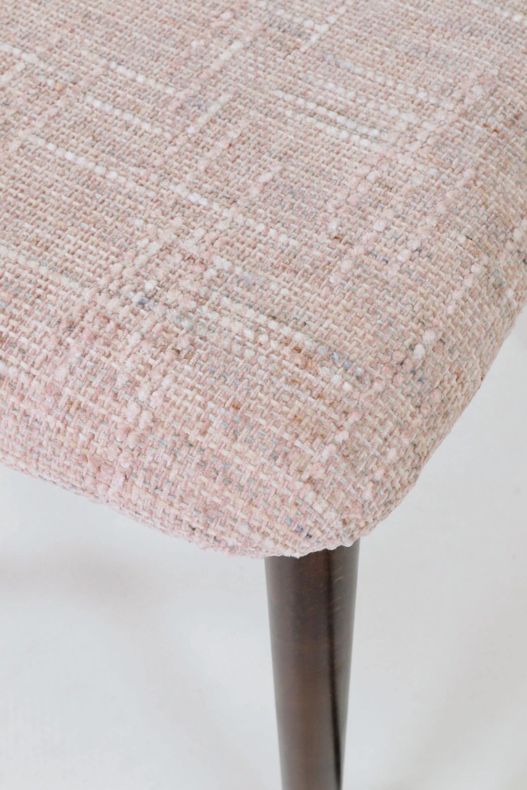 photo furniture Subltle Pink Set Of 6 Scandinavian Design Dining Chairs, Dark Walnut Color Wood