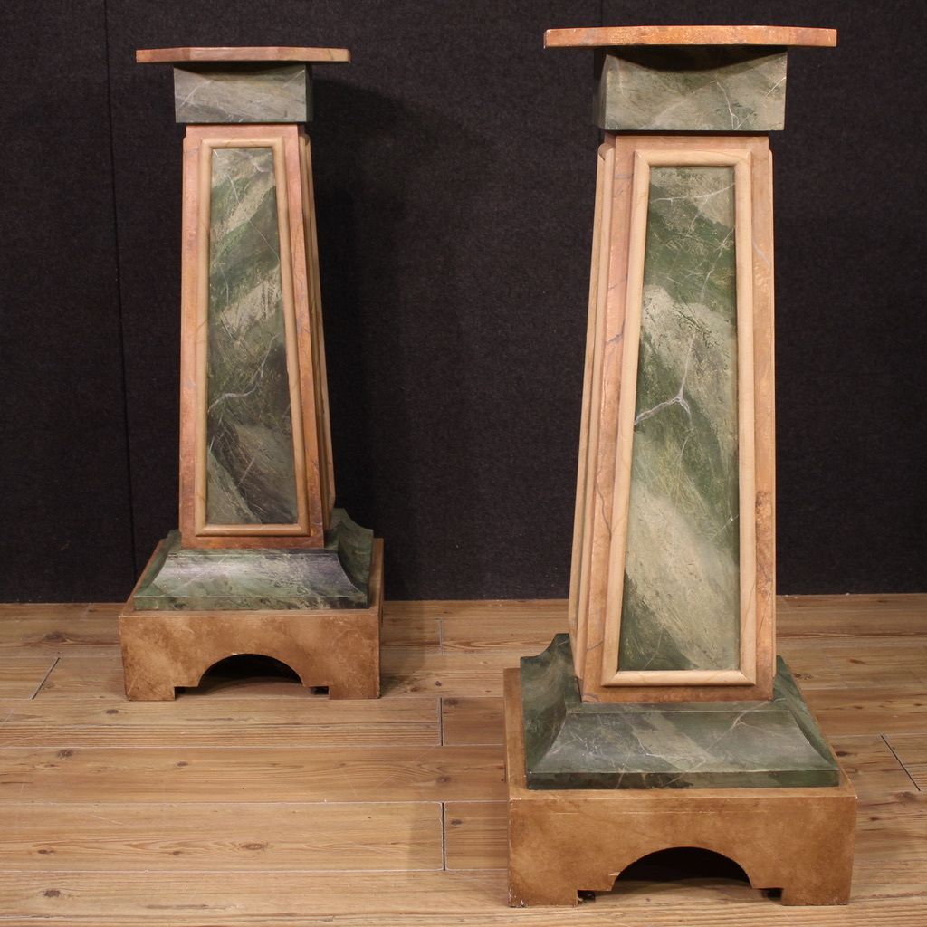 Pair Of 20th Century Lacquered Italian Columns photo furniture