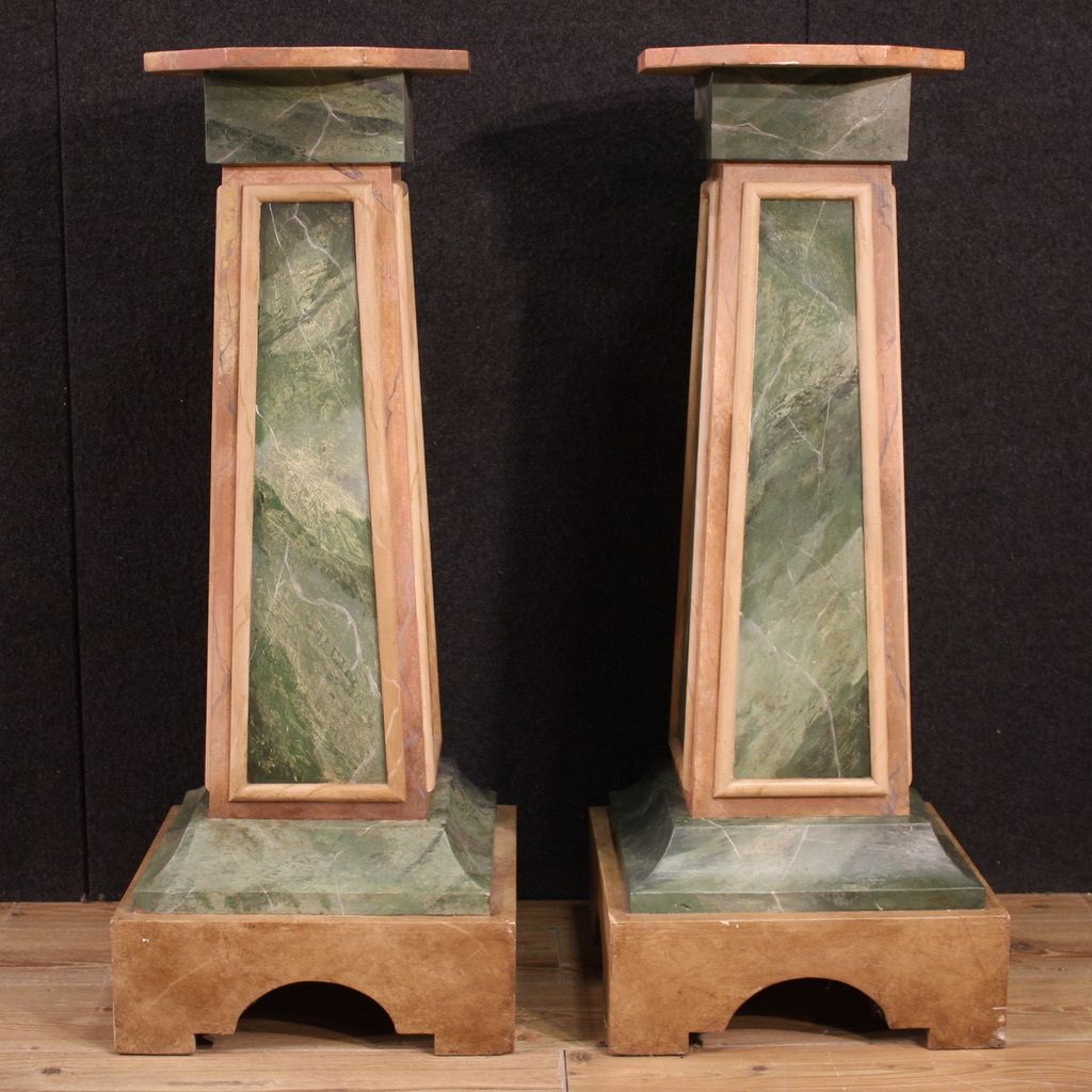Pair Of 20th Century Lacquered Italian Columns photo 2000.0