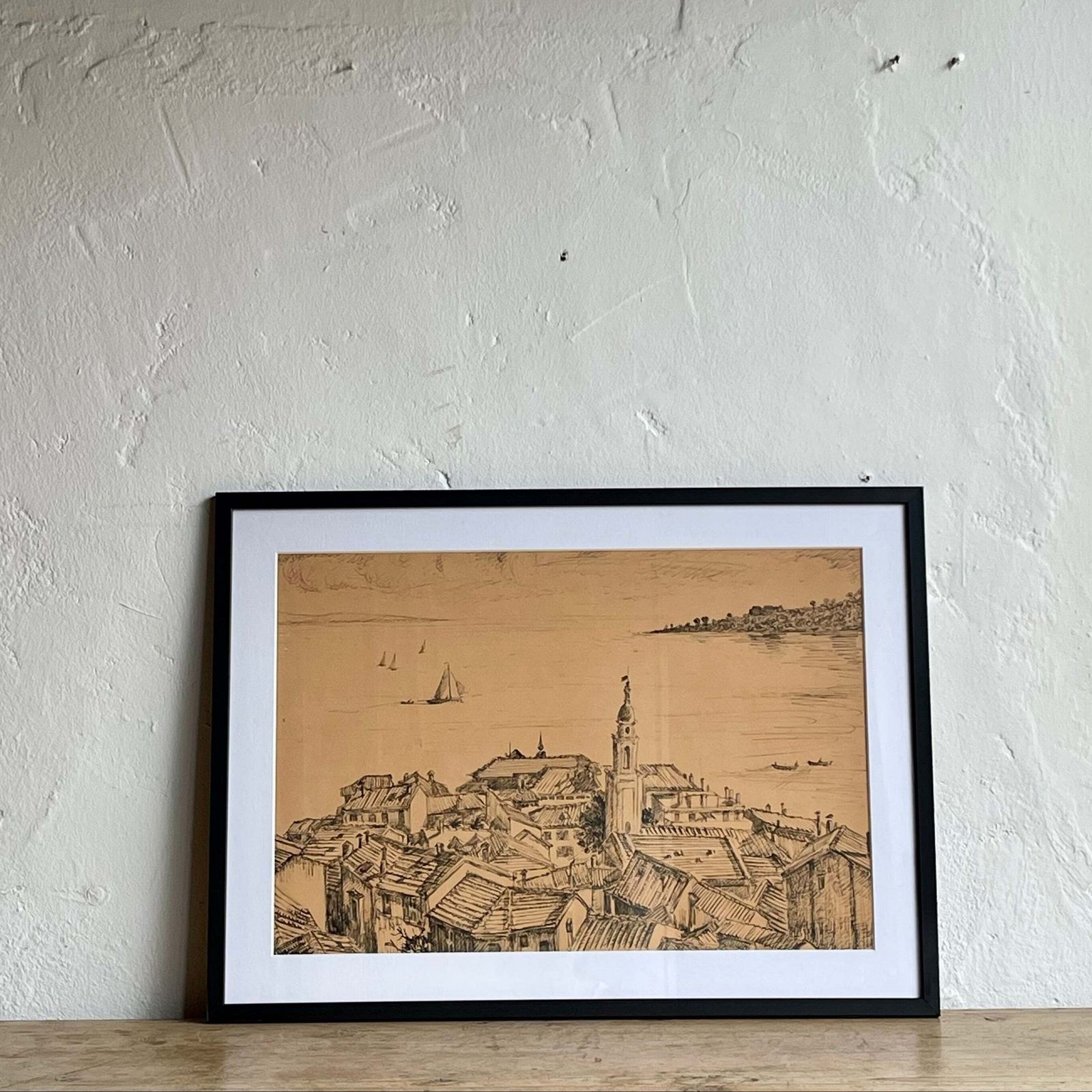 Original Framed Sketch, Mid 20th Century