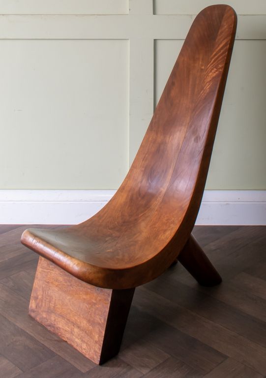 Carved West African Tribal Lobi Chair