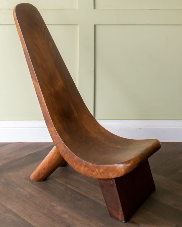 Carved West African Tribal Lobi Chair photo buy