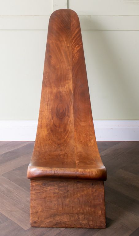 Carved West African Tribal Lobi Chair photo vintage