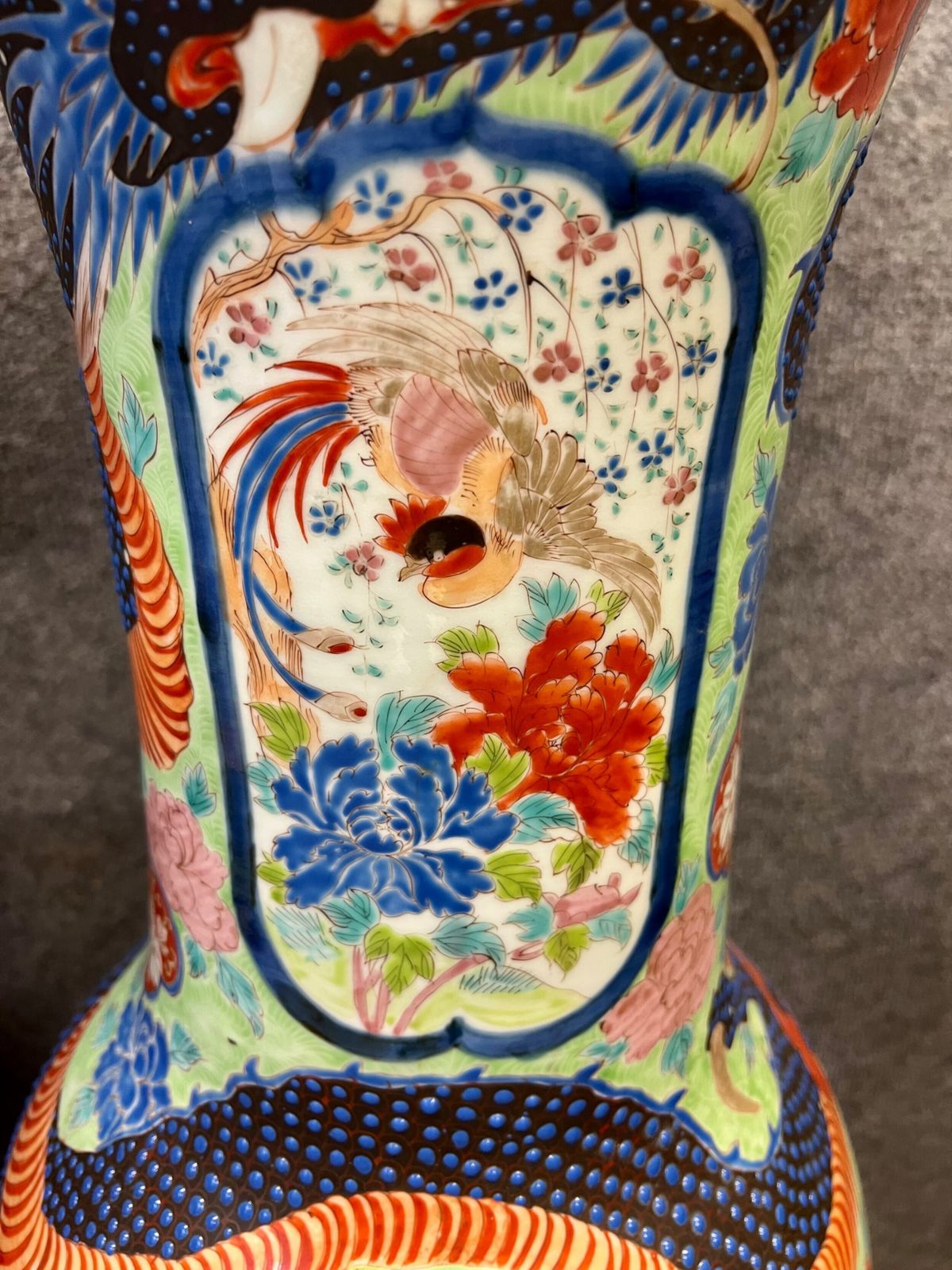 Very Large Pair Of Arita Porcelain Vases photo vintage