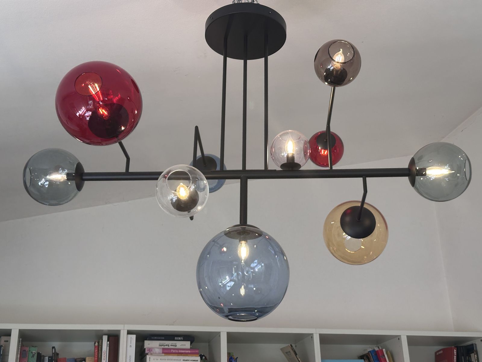 photo buy Contemporary Multicolor Spheres Murano Glass Sputnik Chandelier By Simoeng