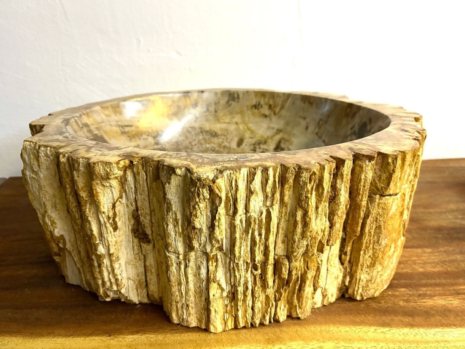 Petrified Wood Sink, Modern Organic   Grey/ Brown/ Beige   Polished, Idn 2025 photo furniture