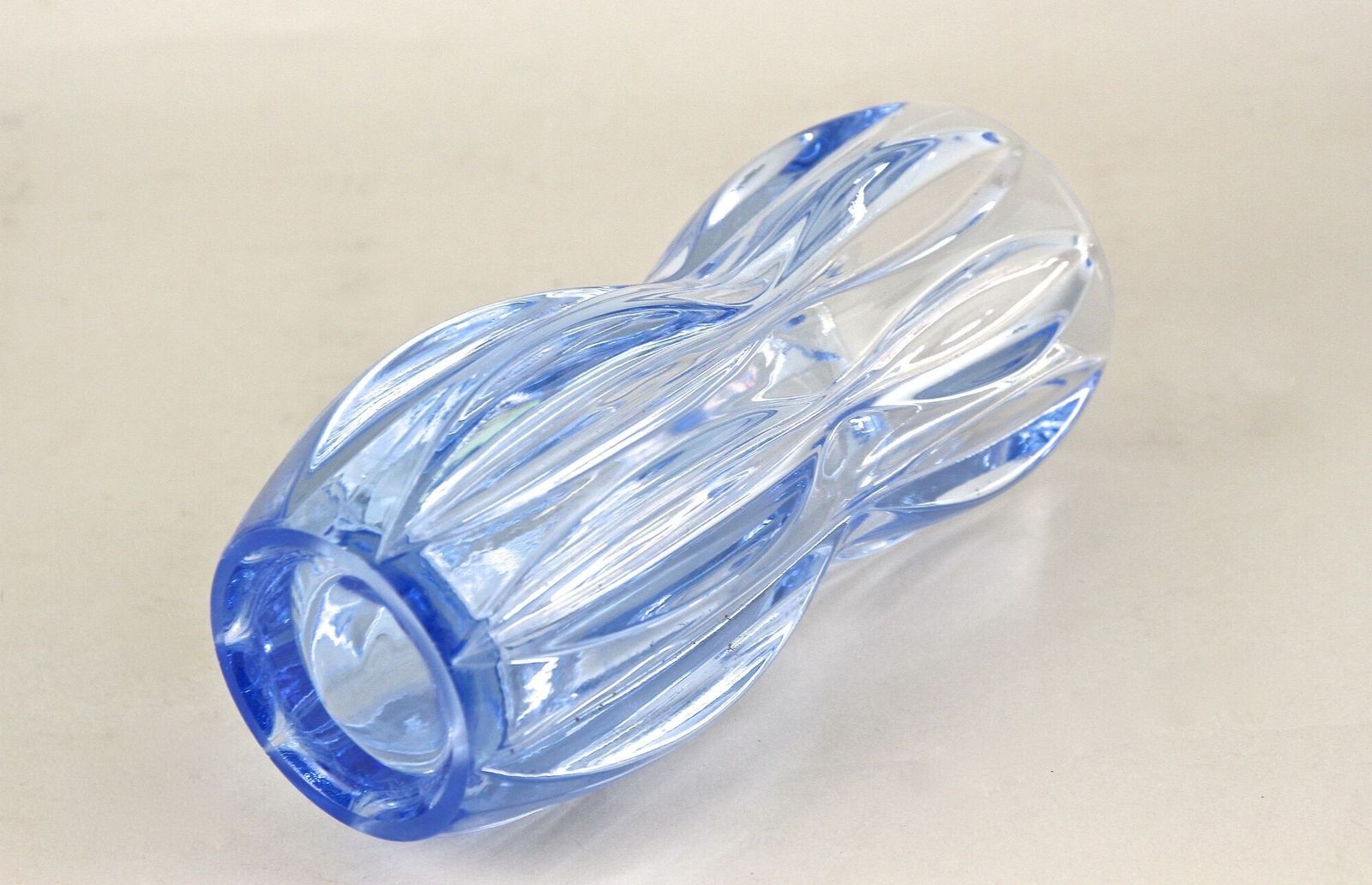 Home Decor 20th Century Blue Art Deco Glass Vase, Austria Ca. 1920 photo