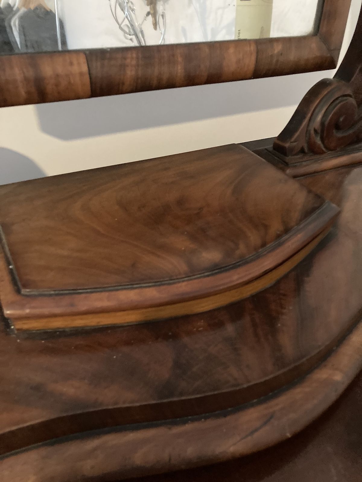 Victorian Mahogany Dressing Swing Mirror Carved Scottish Thistle Carving Late 19 Century photo furniture