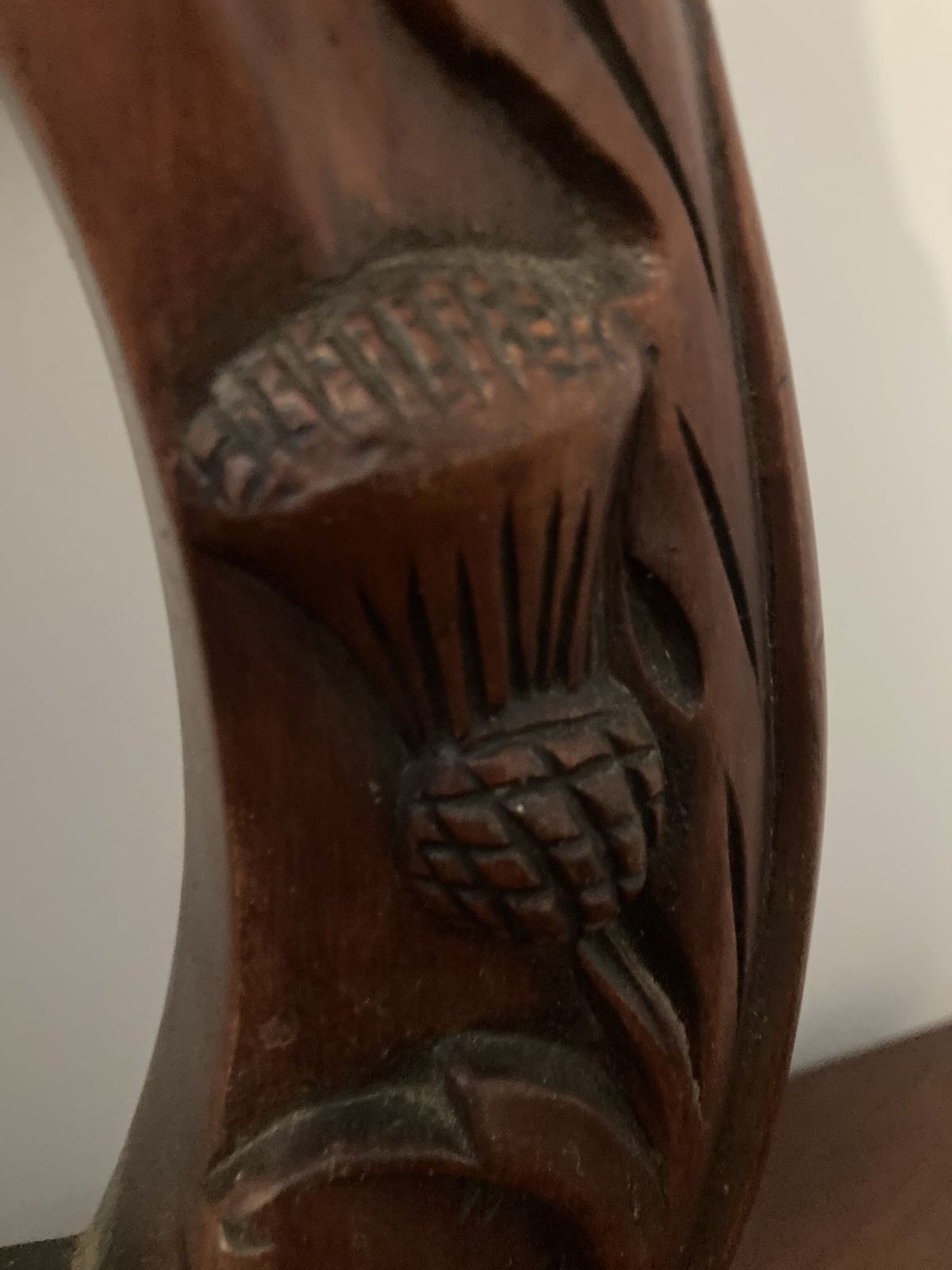 photo furniture Victorian Mahogany Dressing Swing Mirror Carved Scottish Thistle Carving Late 19 Century