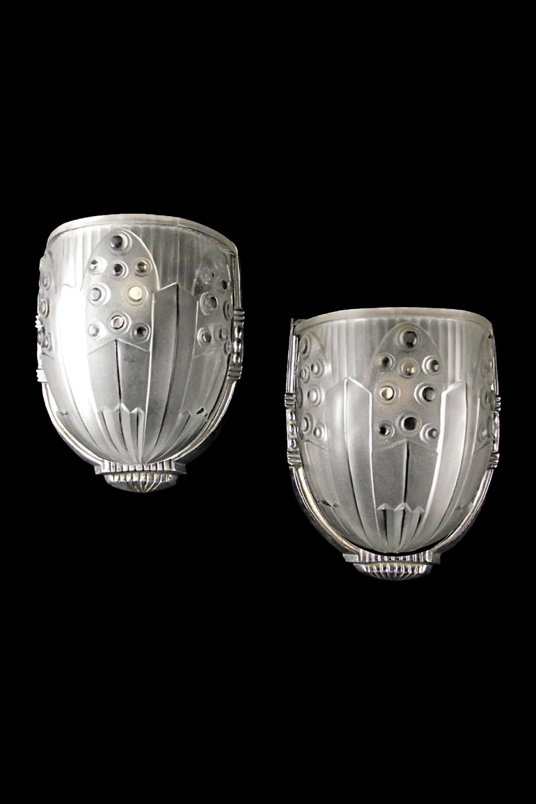 Georges Leleu Signed Pair Of Art Deco Wall Sconces For The Serious Collector France 1930s photo vinterior
