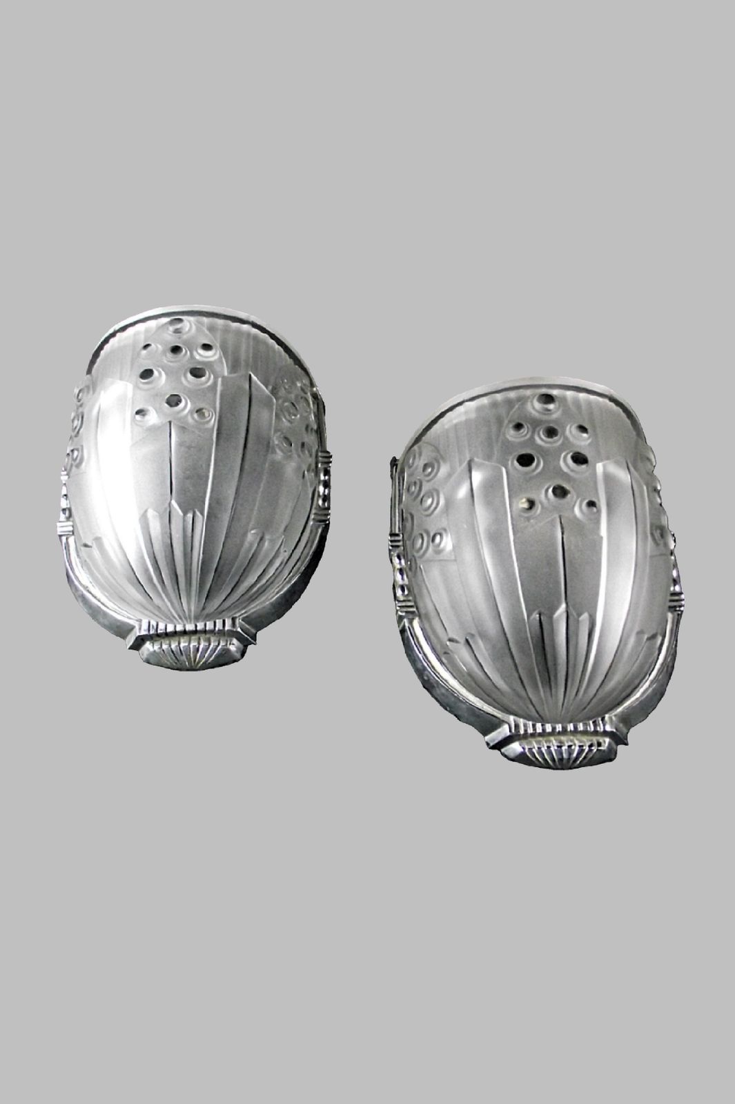 Georges Leleu Signed Pair Of Art Deco Wall Sconces For The Serious Collector France 1930s photo vintage