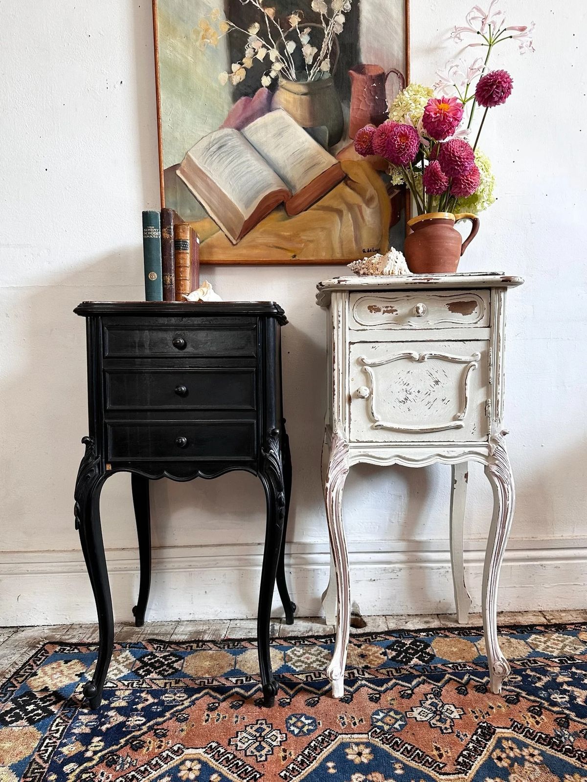French Louis XV, Marble Top Bedside Table photo furniture