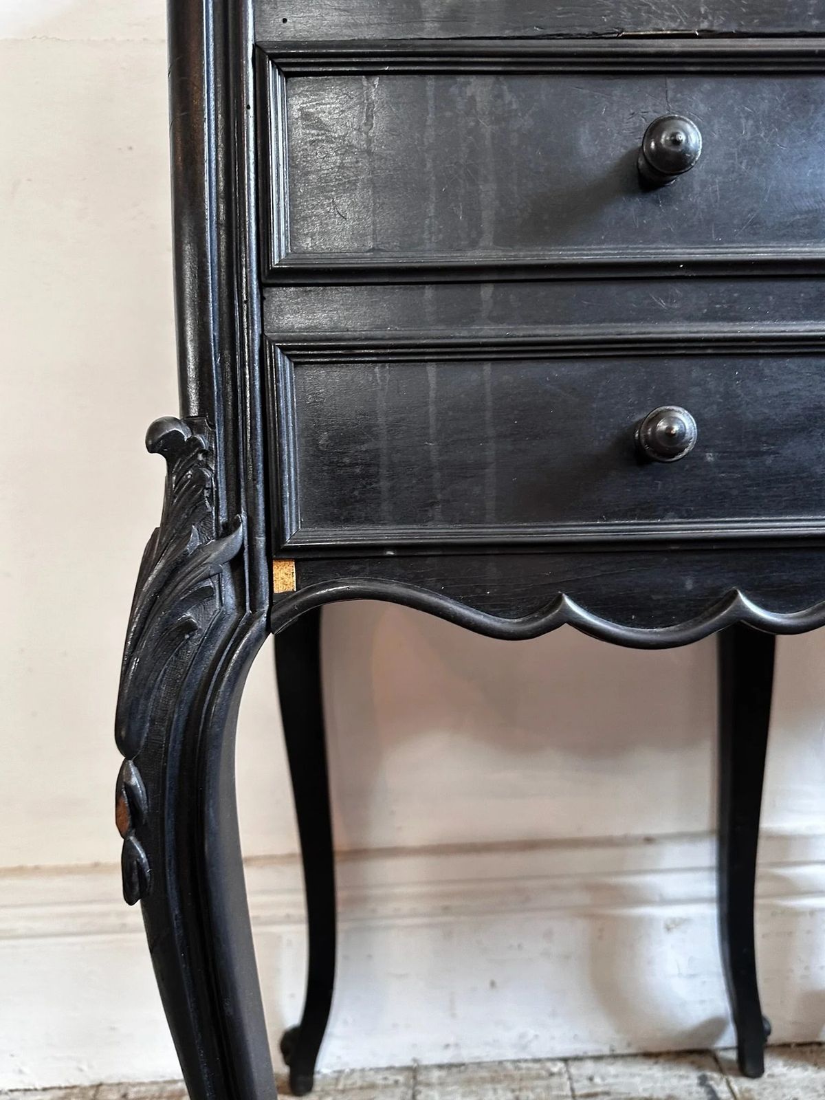French Louis XV, Marble Top Bedside Table photo buy