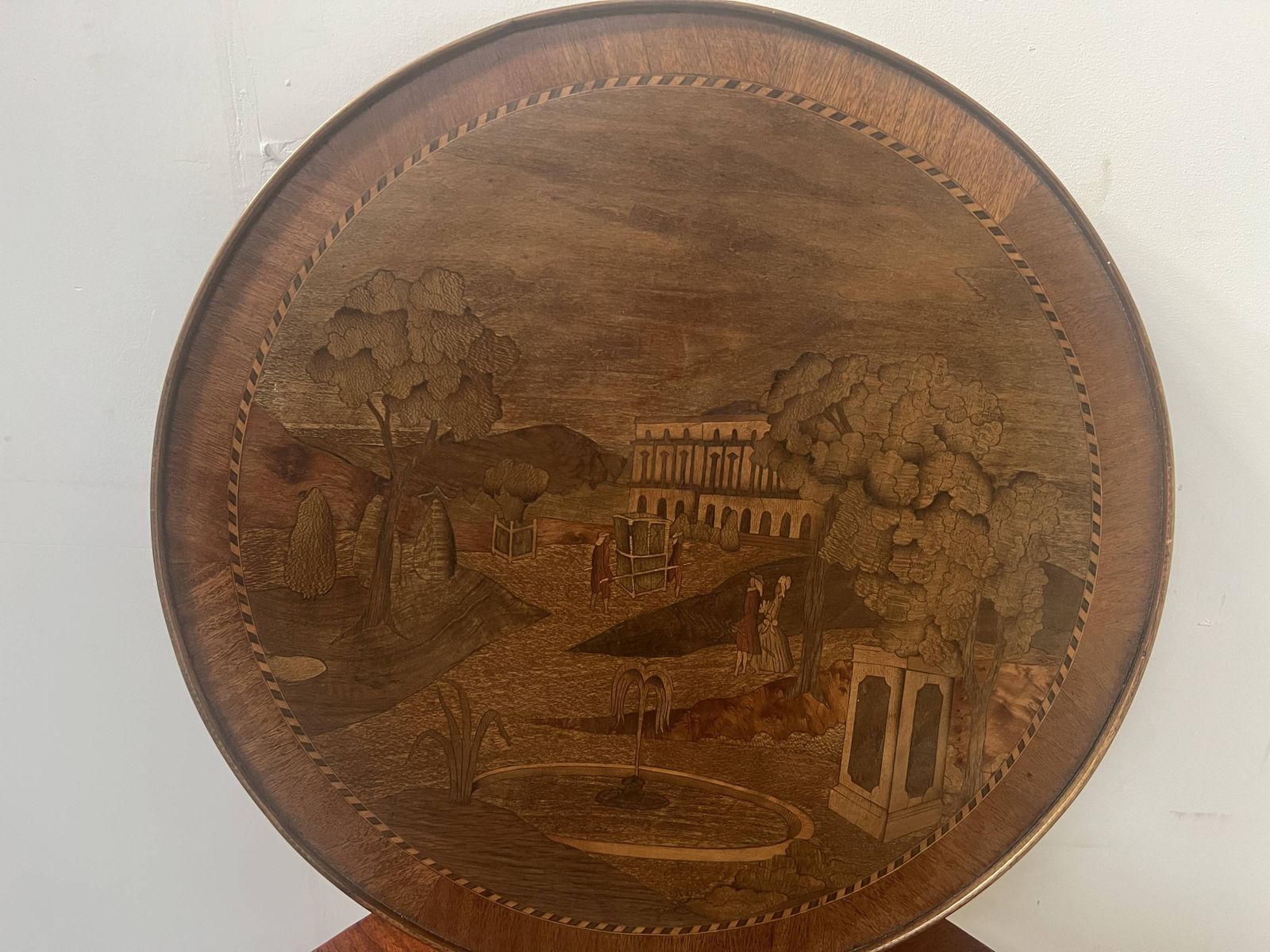 Louis XVI Style Marquetry Pedestal Table With Removable Top, 20th Century photo Furniture