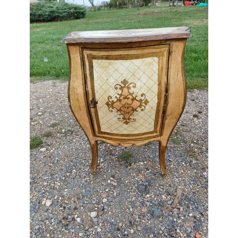 photo for sale Ventru Bedside Cabinet In Gilded Wood + Shelf