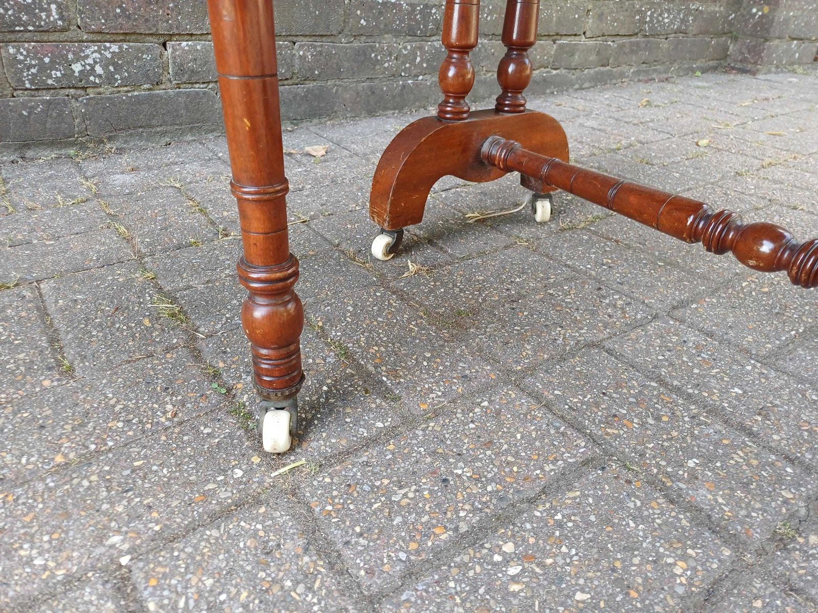 photo for sale Antique Victorian Mahogany Drop Leaf Occasional Games Side Table With Turned Legs Castors C.1860 Extendable Folding Table Free Hand Delivery