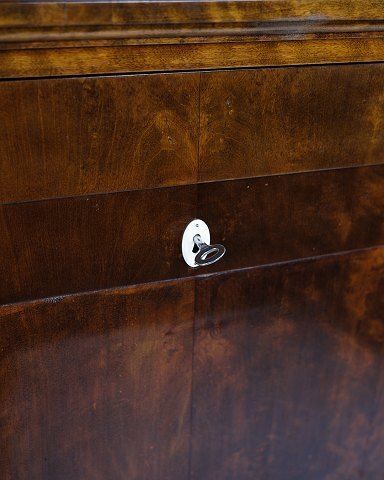 photo furniture Secretary   Hand Polished Birch & Intarsia   2 Drawers   1840s