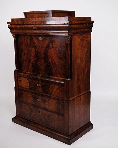Secretary   Hand Polished Mahogany   Flame Structure   4 Drawers   Year 1840s photo vintage