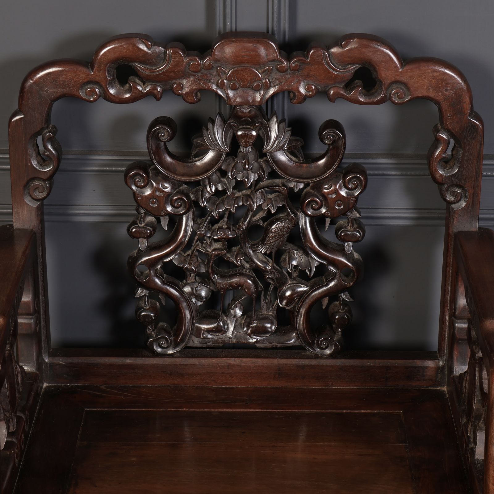 Pair Of Chinese Hongmu Throne Chairs photo Furniture