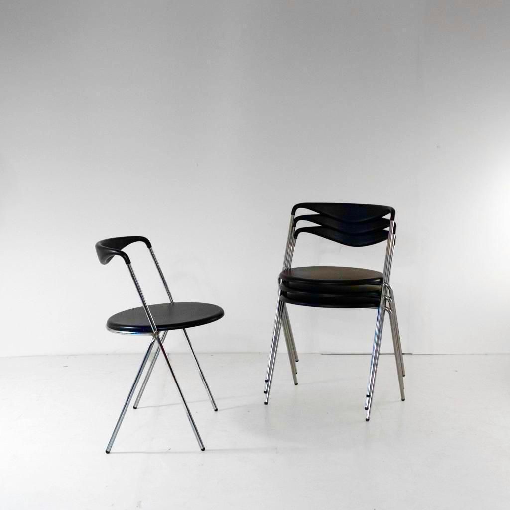 Industrial Stackable Dining Chairs In The Style Of Hans Eichenberger, Set Of 4 photo 1400.0