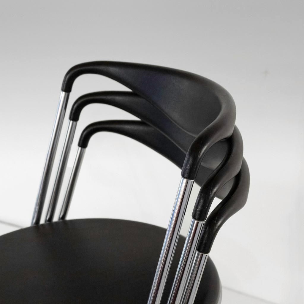 Industrial Stackable Dining Chairs In The Style Of Hans Eichenberger, Set Of 4 photo vinterior