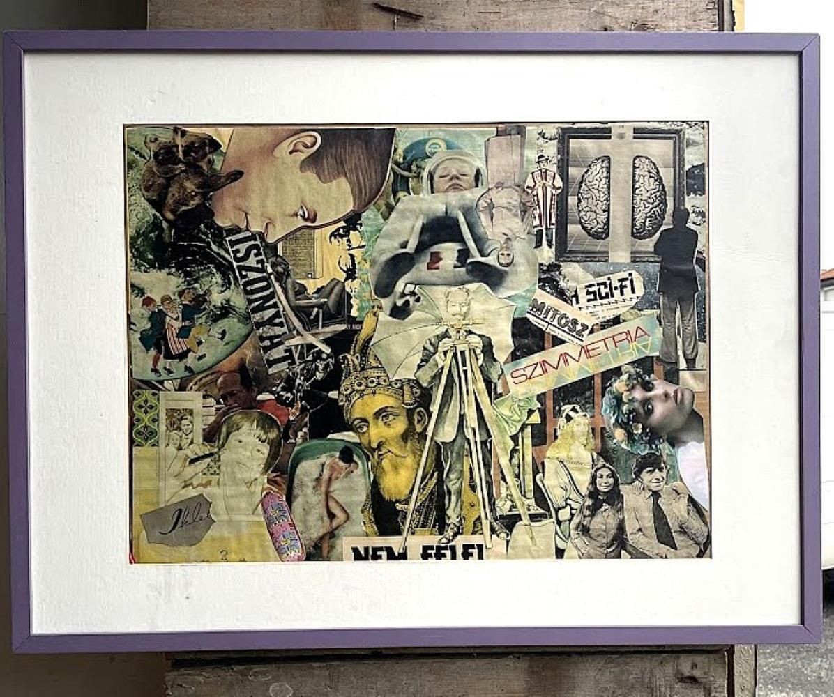 Sci Fi Symmetria – Mixed Media Collage, Hungary 1970s photo furniture