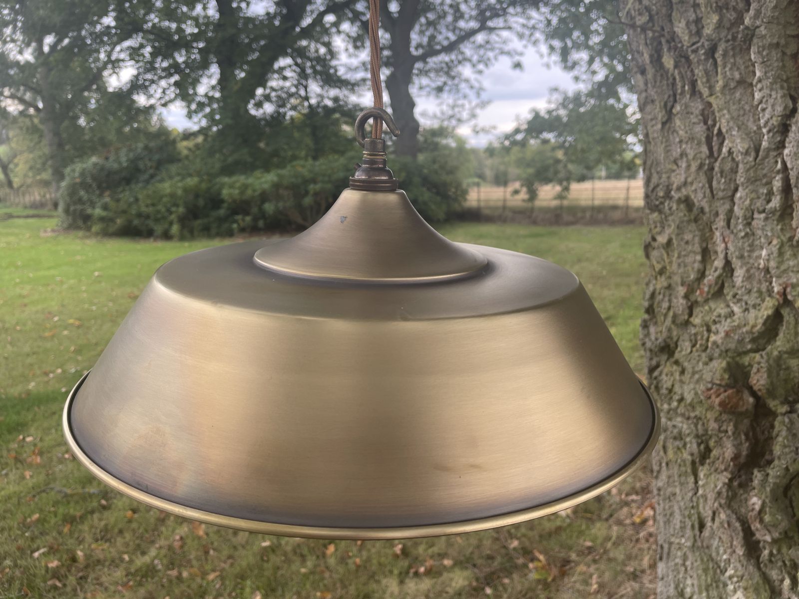 Jim Lawrence   Set Of 3   Balmoral Pendant Lights In Antiqued Brass   Brand New/Unused photo for sale