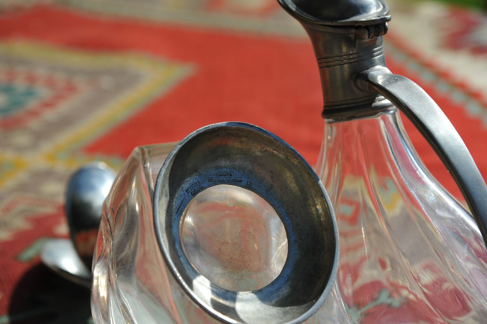A Pair Of Vintage Italian Glass And Pewter Stylised Duck Decanters photo furniture