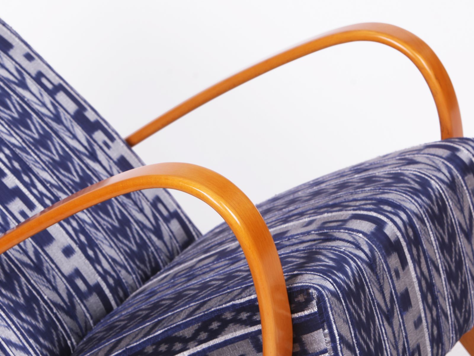 Restored 1950s Jindrich Halabala Armchair In Handwoven Thai Silk photo buy
