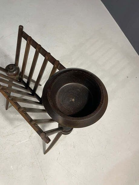 French Vintage Beech Magazine Rack, 1960s photo vinterior