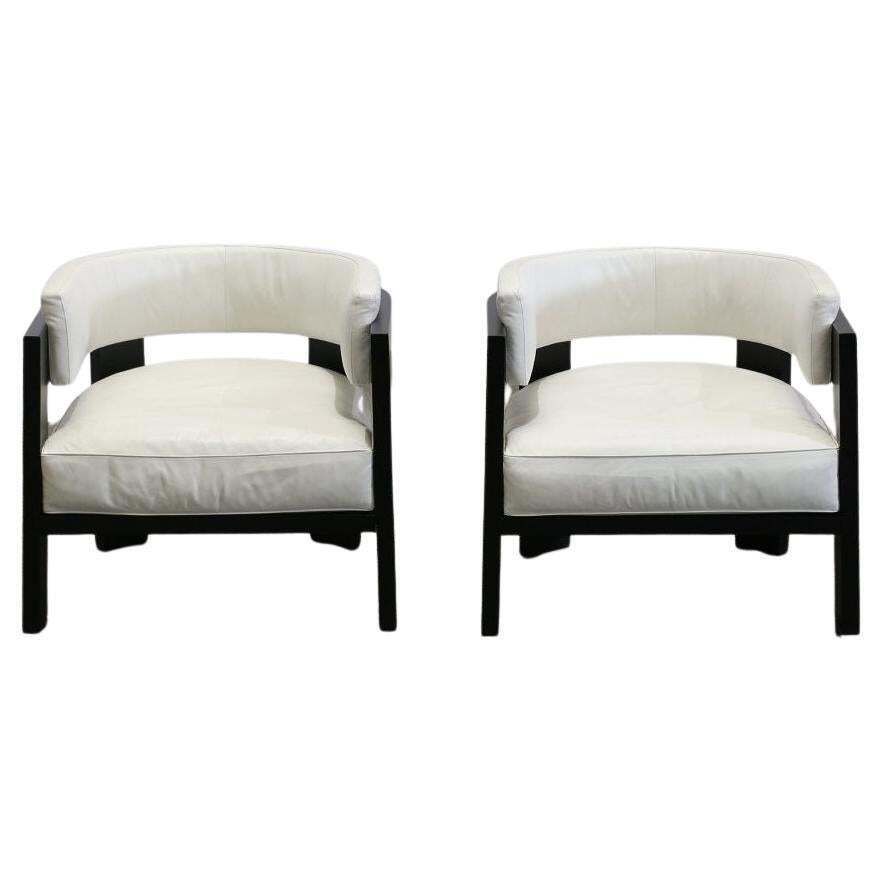 Minotti Warhol Blac Lac Armchairs, Set Of Two