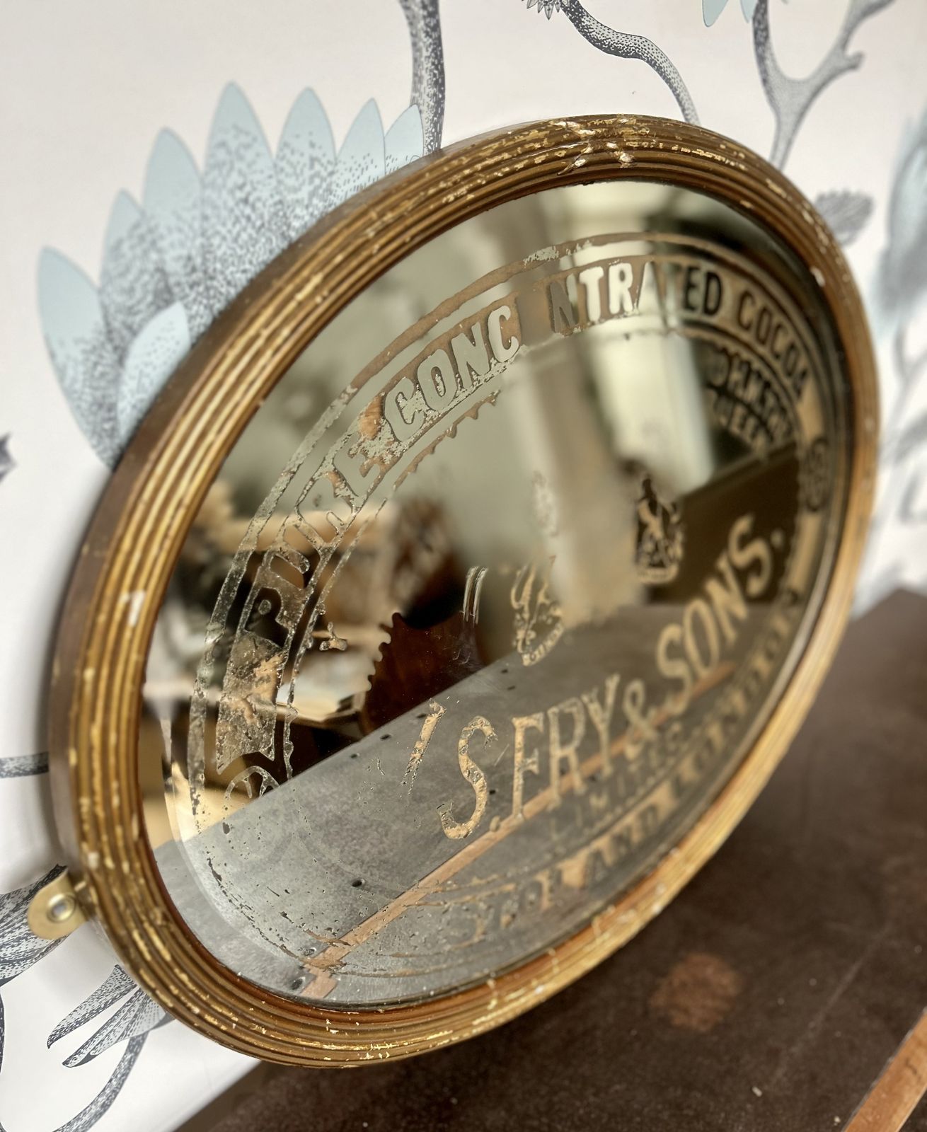 photo vinterior Rare Late 19th Century Fry & Sons Advertising Mirror