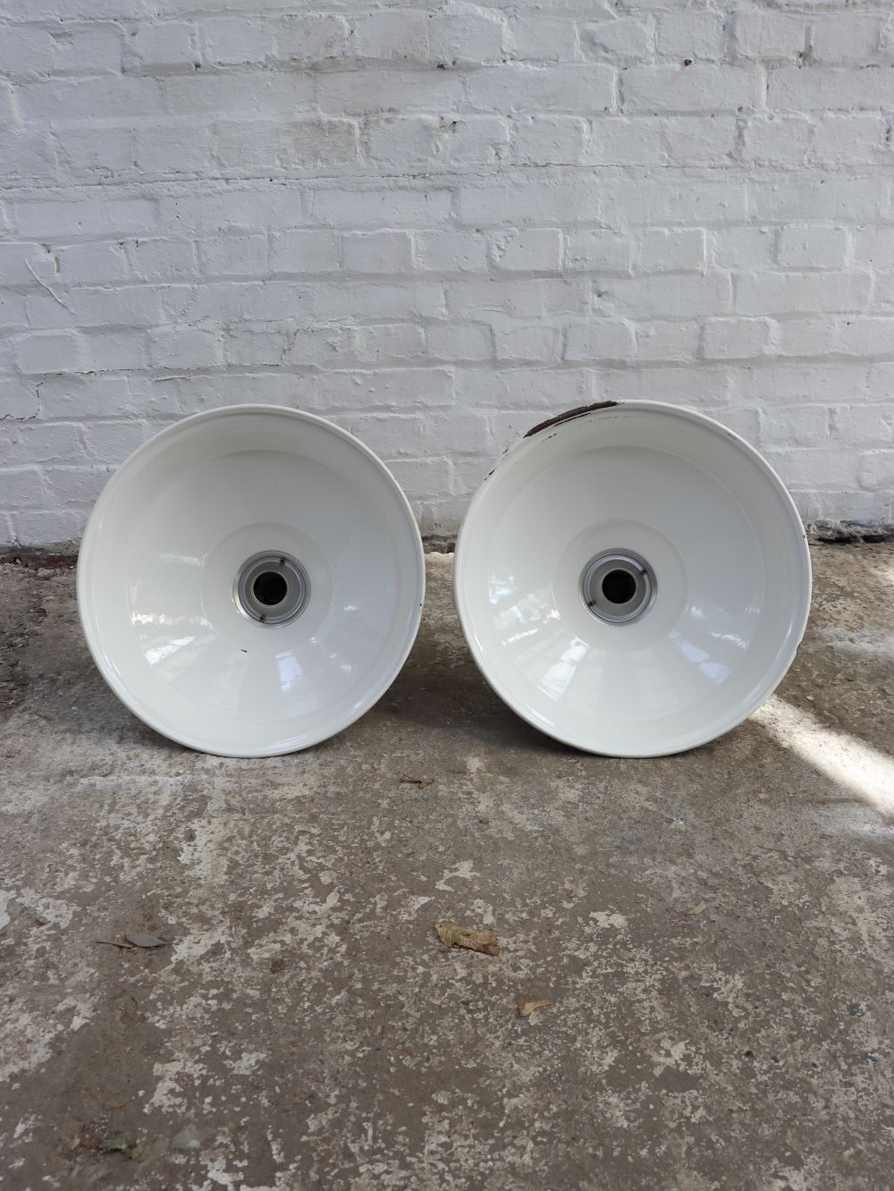 Large Vintage Benjamin Factory Pendant Light   1 Left photo buy