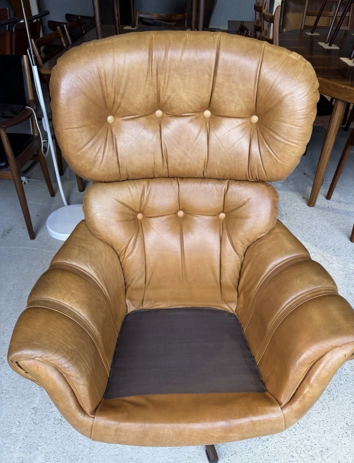 Mid Century Scandinavian Swivel Lounge Chair By Swedfurn, "Slätte Gungan” photo furniture