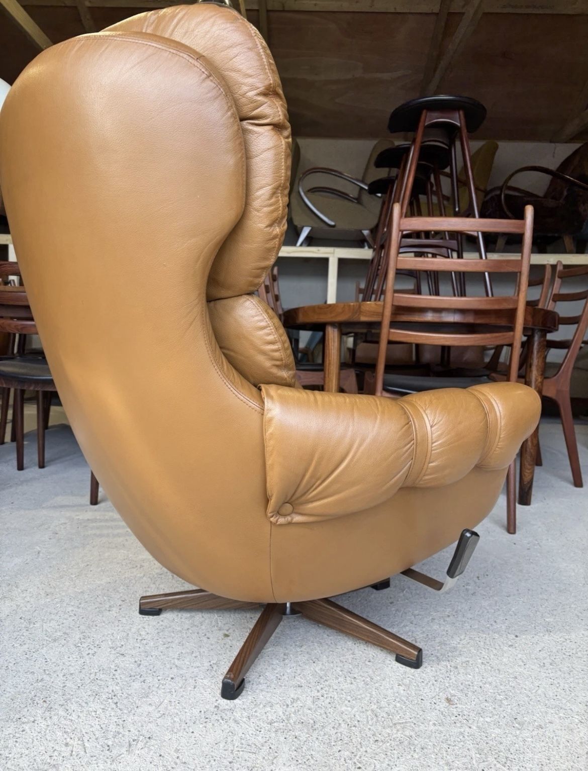 Mid Century Scandinavian Swivel Lounge Chair By Swedfurn, "Slätte Gungan” photo Furniture