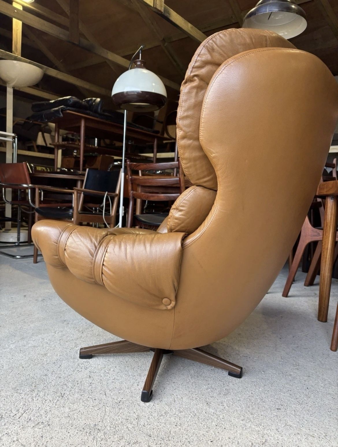Mid Century Scandinavian Swivel Lounge Chair By Swedfurn, "Slätte Gungan” photo 845.0