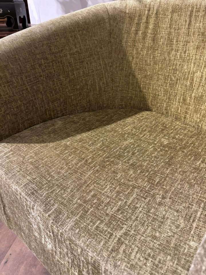 photo for sale Pair Of Chenille Lime Green Tub Chairs