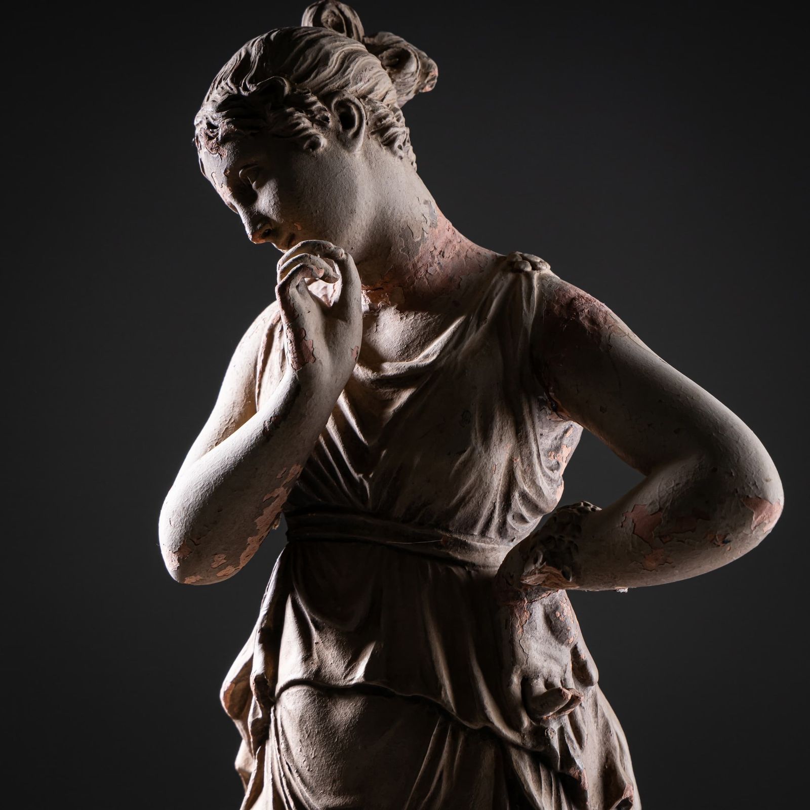 photo furniture Terracotta Dancer With Finger To Chin After Antonio Canova, 19th Century